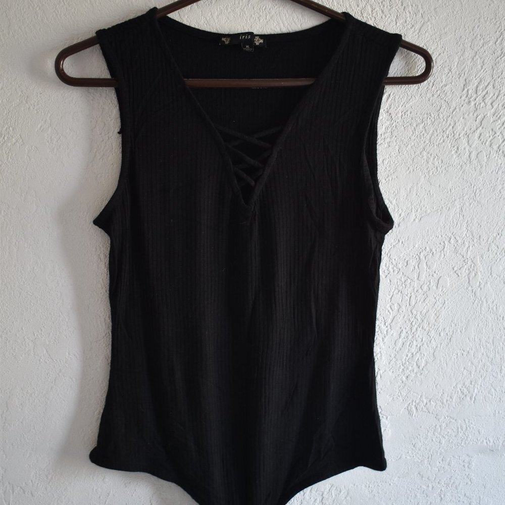Iris Cross Front Sleeveless Body Suit